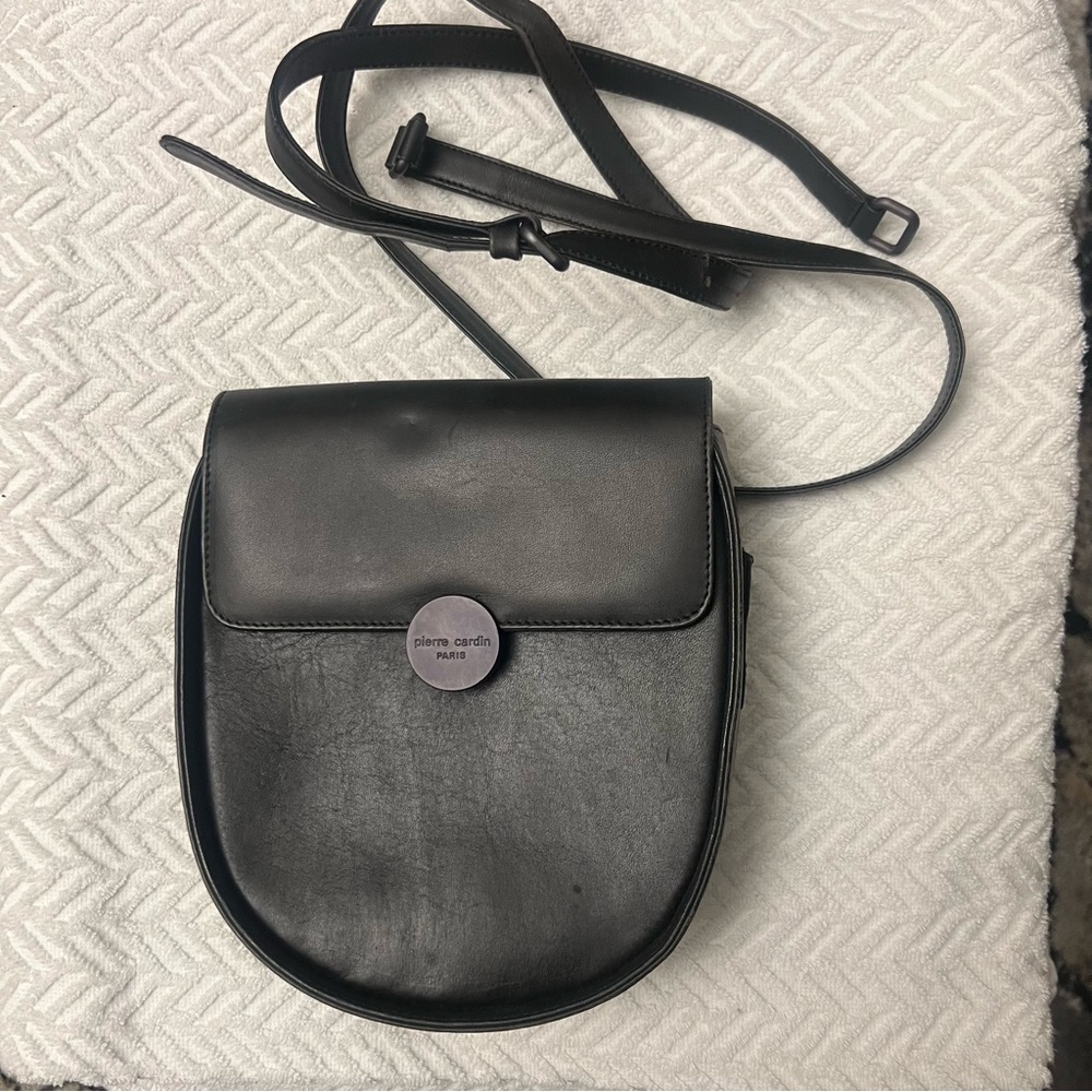 Pierre Cardin Black Leather Bag DAMAGED